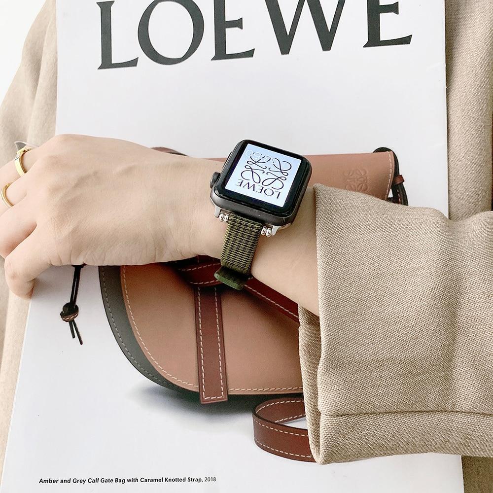 ナイロンキャンバススリムバンド(カーキ) apple watch バンド givgiv