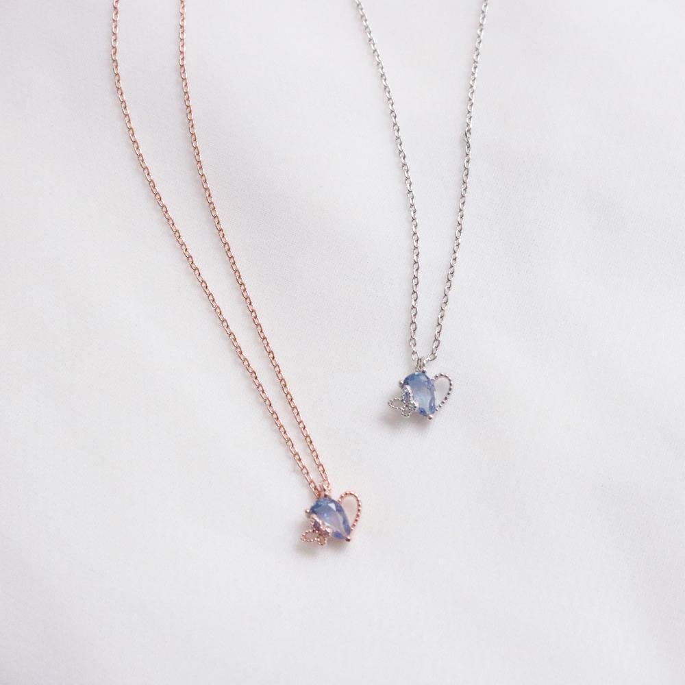 Ocean Blue Heart ネックレス necklace bling moon