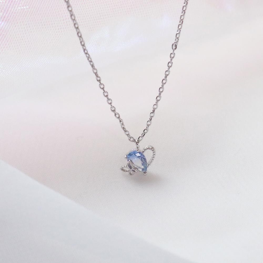 Ocean Blue Heart ネックレス necklace bling moon