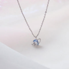 Ocean Blue Heart ネックレス necklace bling moon