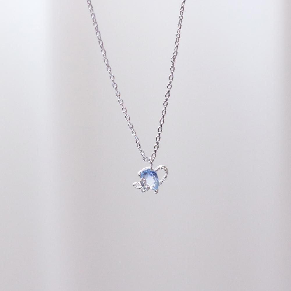 Ocean Blue Heart ネックレス necklace bling moon