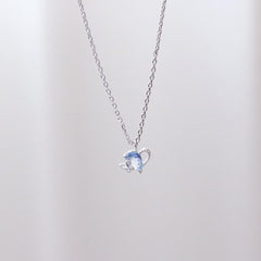 Ocean Blue Heart ネックレス necklace bling moon