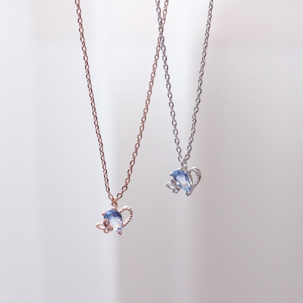 Ocean Blue Heart ネックレス necklace bling moon