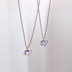 Ocean Blue Heart ネックレス necklace bling moon