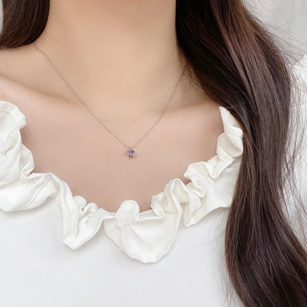 Ocean Blue Heart ネックレス necklace bling moon