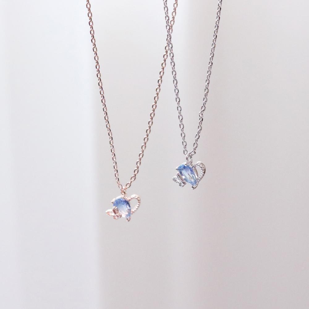 Ocean Blue Heart ネックレス necklace bling moon