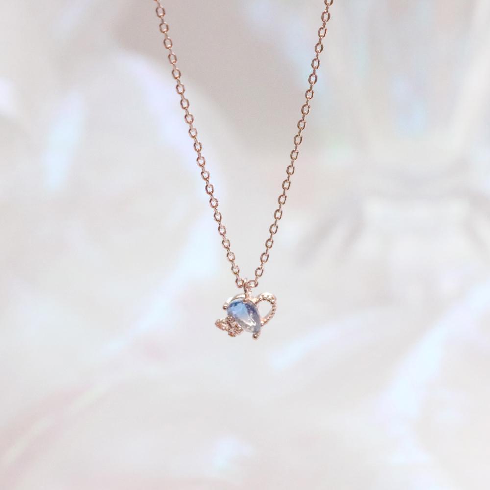 Ocean Blue Heart ネックレス necklace bling moon