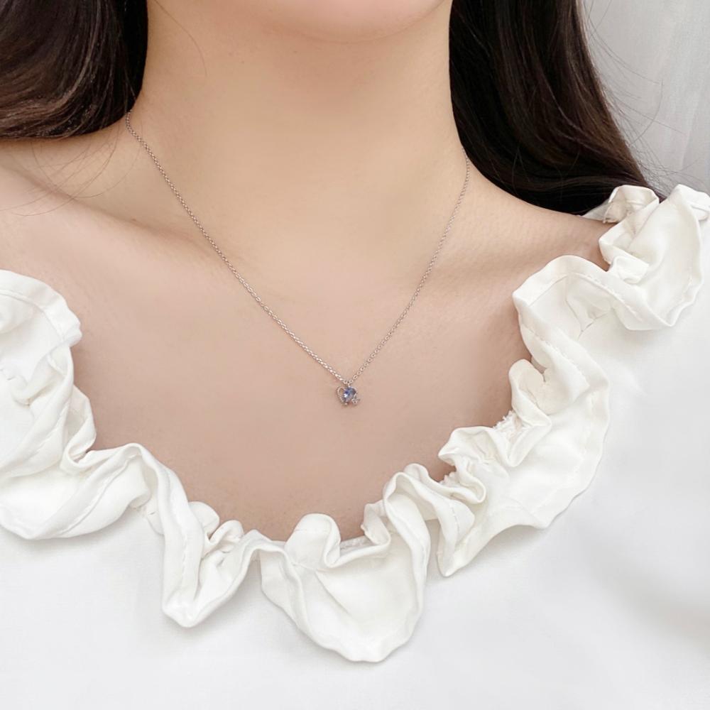 Ocean Blue Heart ネックレス necklace bling moon