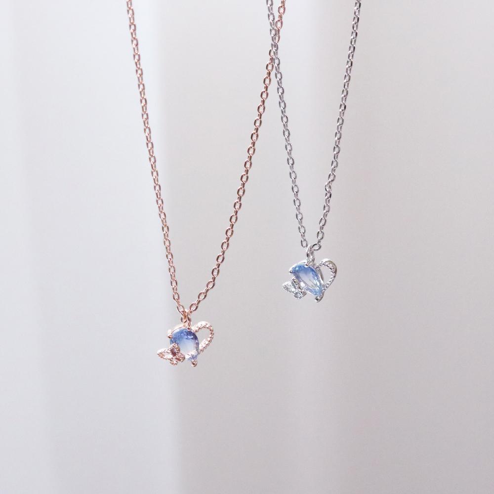 Ocean Blue Heart ネックレス necklace bling moon