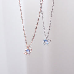 Ocean Blue Heart ネックレス necklace bling moon