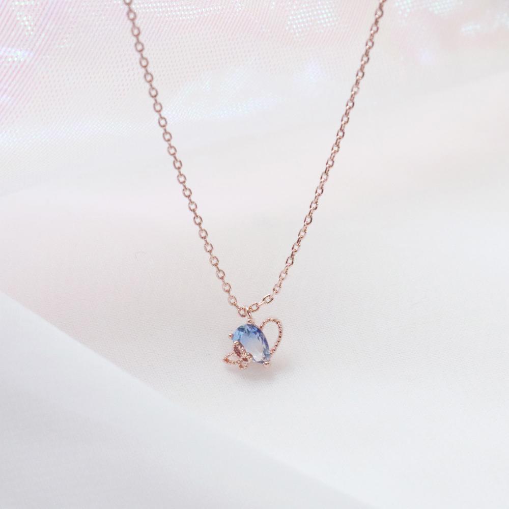 Ocean Blue Heart ネックレス necklace bling moon