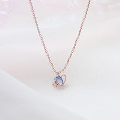 Ocean Blue Heart ネックレス necklace bling moon