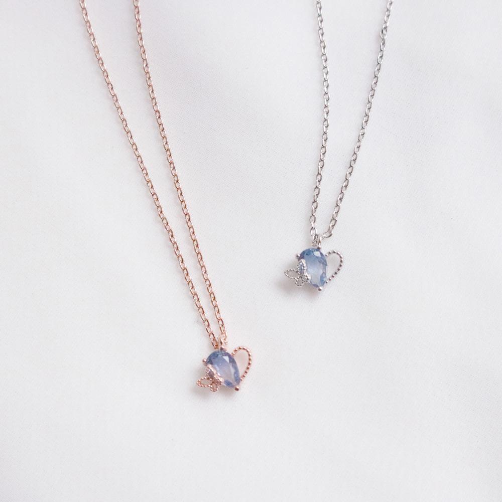 Ocean Blue Heart ネックレス necklace bling moon