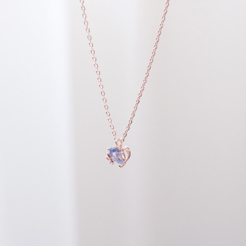 Ocean Blue Heart ネックレス necklace bling moon
