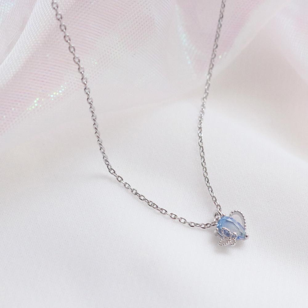 Ocean Blue Heart ネックレス necklace bling moon