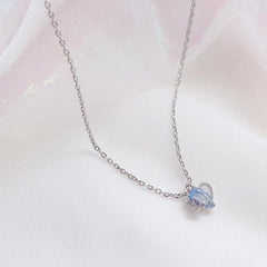 Ocean Blue Heart ネックレス necklace bling moon