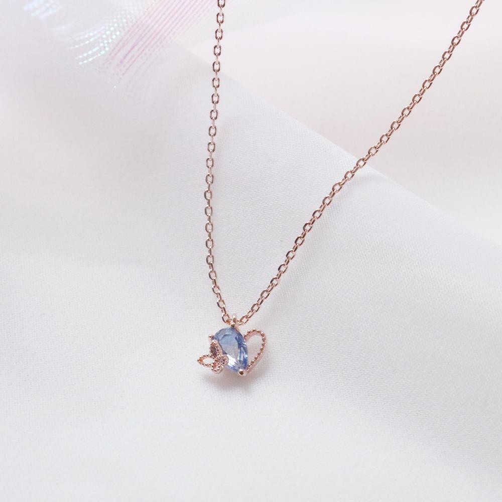Ocean Blue Heart ネックレス necklace bling moon