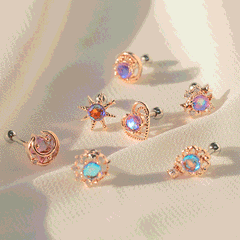 オーロラ キュービック ボディピアス 軟骨ピアス 片耳用 16G コレクション Piercing SET ME UP♡