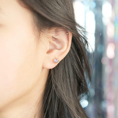 オーロラ キュービック ボディピアス 軟骨ピアス 片耳用 16G コレクション Piercing SET ME UP♡
