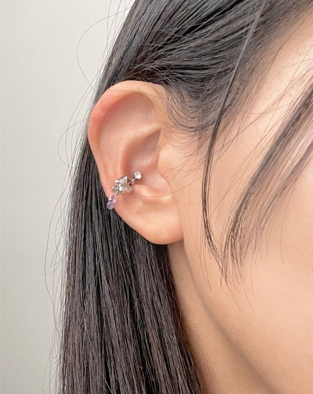 パープル 蝶々カフ(ピアス/ピアッシング) Piercing bling moon