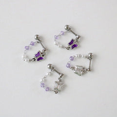 パープル 蝶々カフ(ピアス/ピアッシング) Piercing bling moon