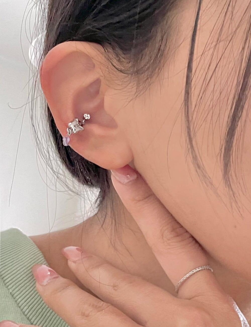 パープル 蝶々カフ(ピアス/ピアッシング) Piercing bling moon