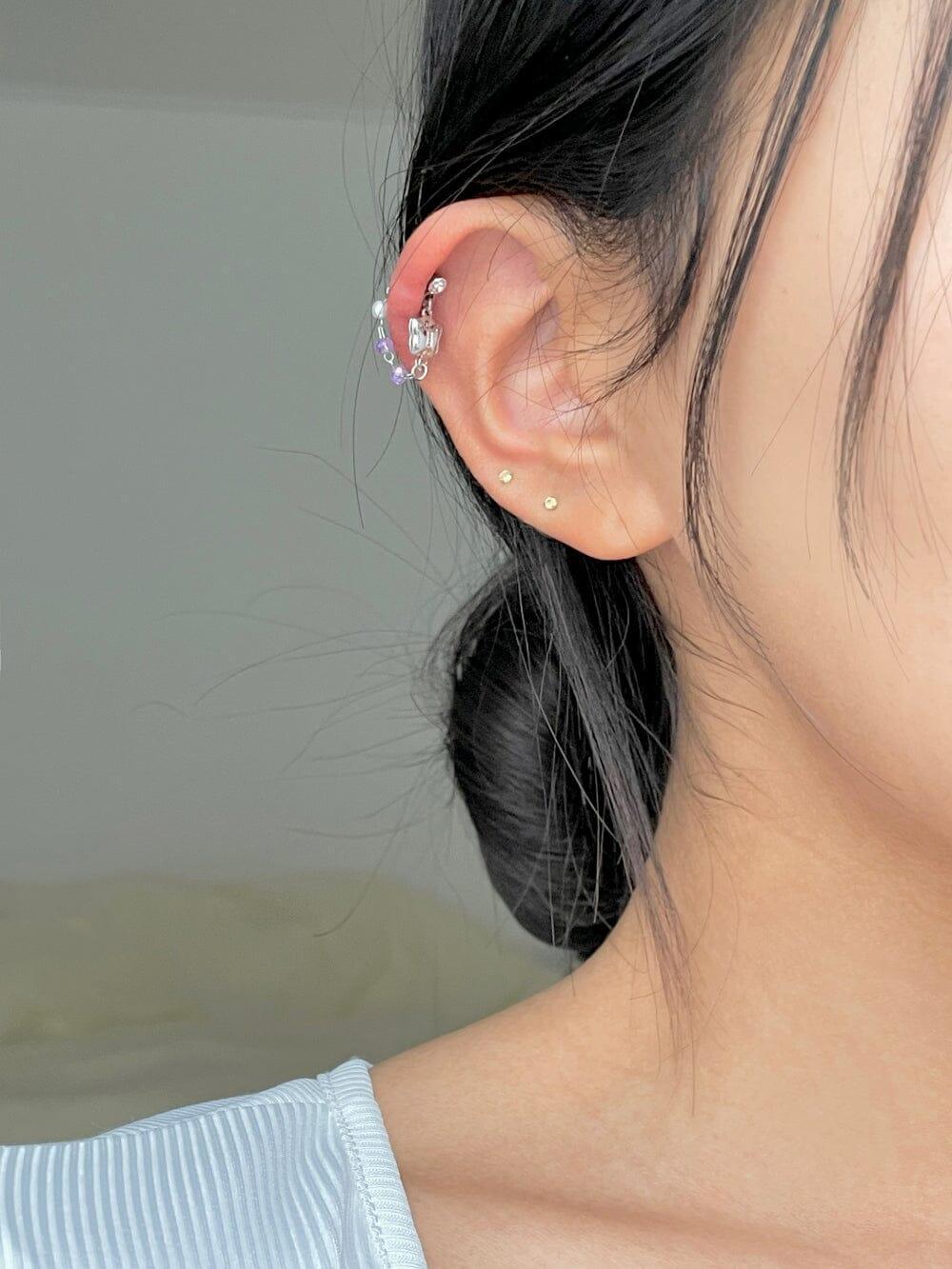 パープル 蝶々カフ(ピアス/ピアッシング) Piercing bling moon