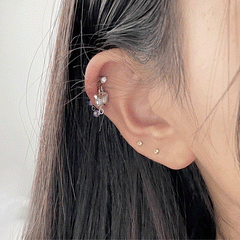 パープル 蝶々カフ(ピアス/ピアッシング) Piercing bling moon