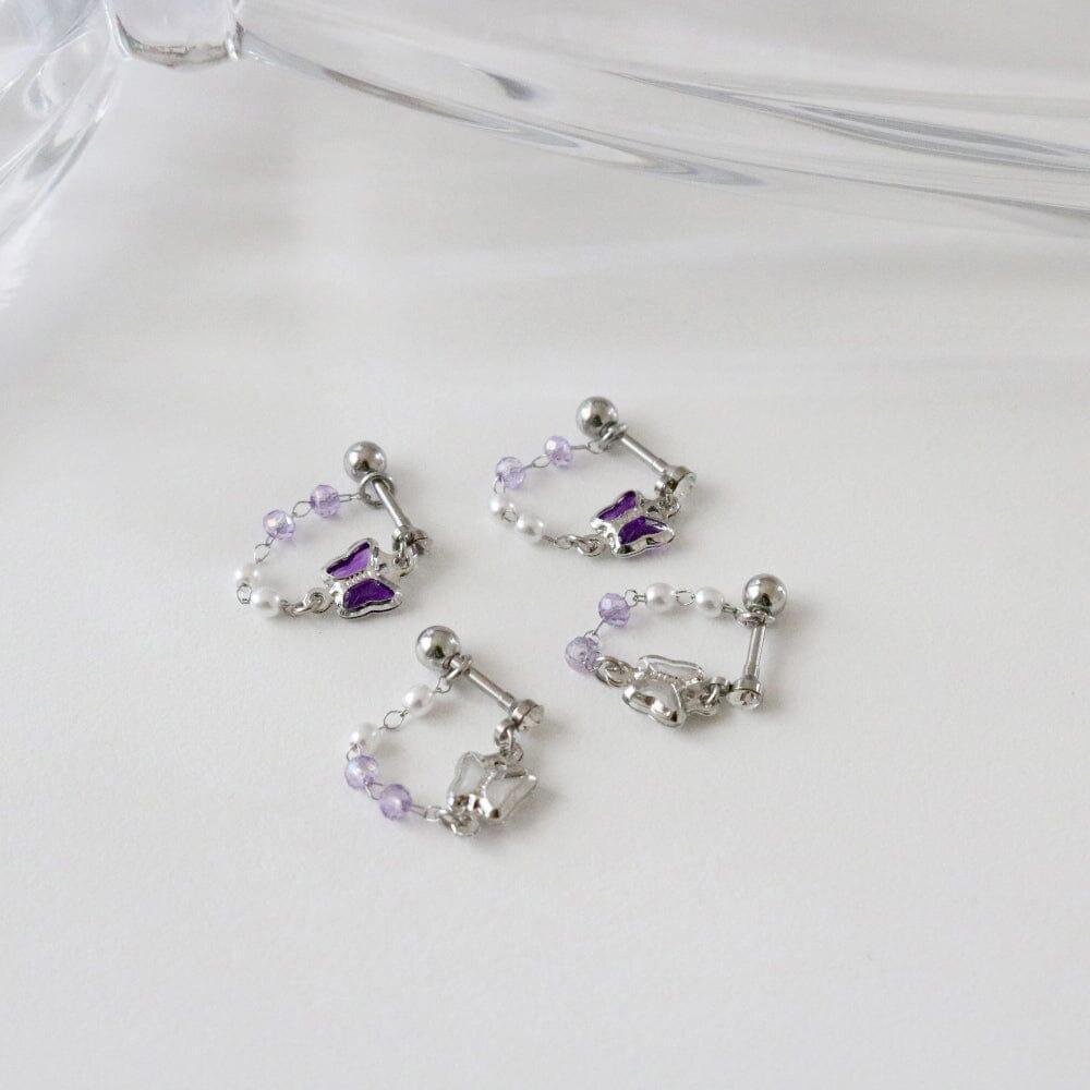 パープル 蝶々カフ(ピアス/ピアッシング) Piercing bling moon