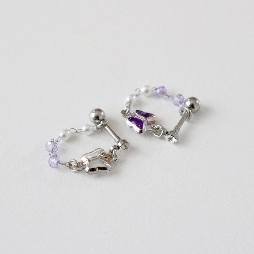 パープル 蝶々カフ(ピアス/ピアッシング) Piercing bling moon
