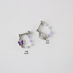 パープル 蝶々カフ(ピアス/ピアッシング) Piercing bling moon