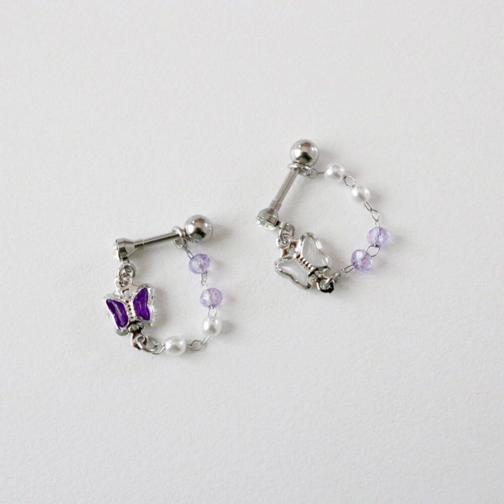 パープル 蝶々カフ(ピアス/ピアッシング) Piercing bling moon