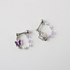 パープル 蝶々カフ(ピアス/ピアッシング) Piercing bling moon