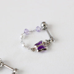 パープル 蝶々カフ(ピアス/ピアッシング) Piercing bling moon