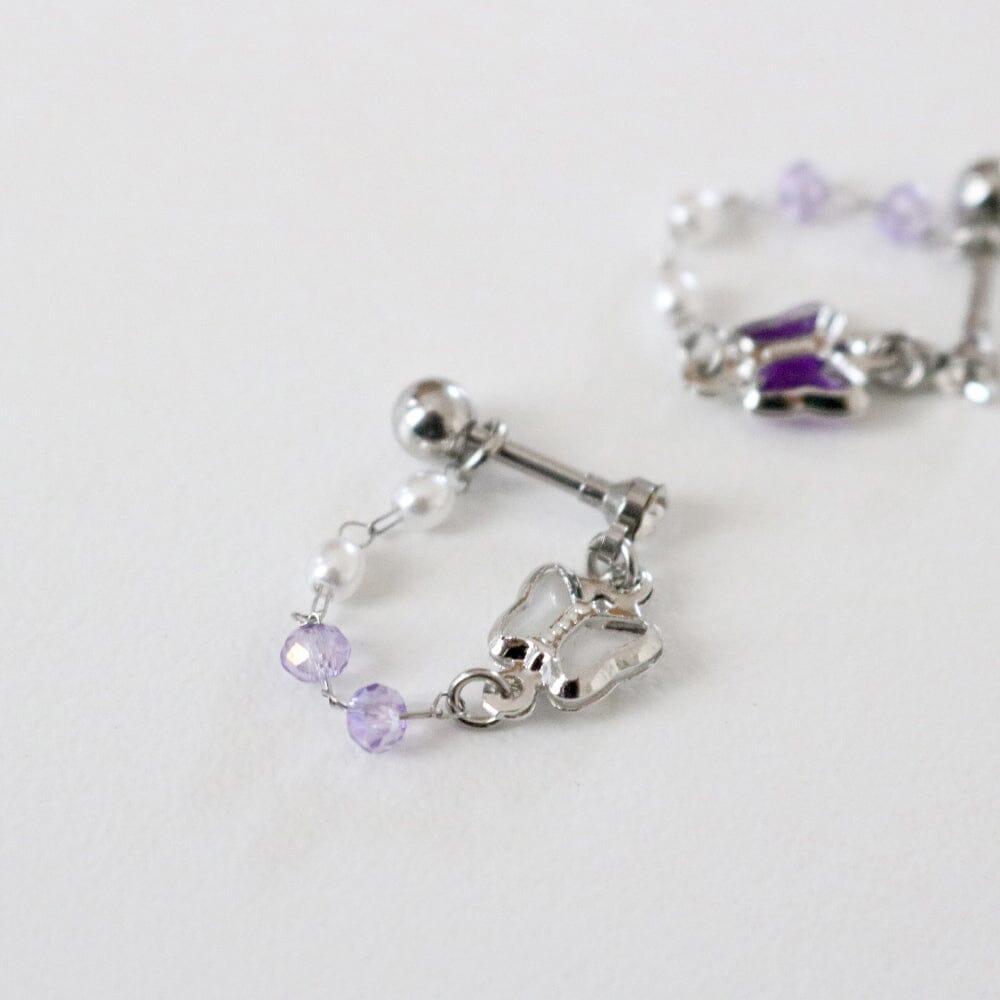 パープル 蝶々カフ(ピアス/ピアッシング) Piercing bling moon