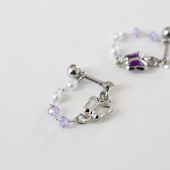 パープル 蝶々カフ(ピアス/ピアッシング) Piercing bling moon