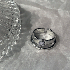 パープル キュービック ハート 2列 オープンリング ring oh-kim