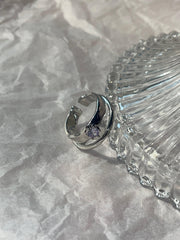 パープル キュービック ハート 2列 オープンリング ring oh-kim