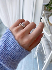 パープル キュービック ハート 2列 オープンリング ring oh-kim