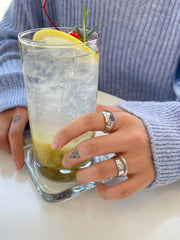 パープル キュービック ハート 2列 オープンリング ring oh-kim