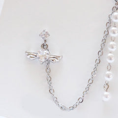 Pearl Drop Angel Two pin ピアッシング Piercing bling moon