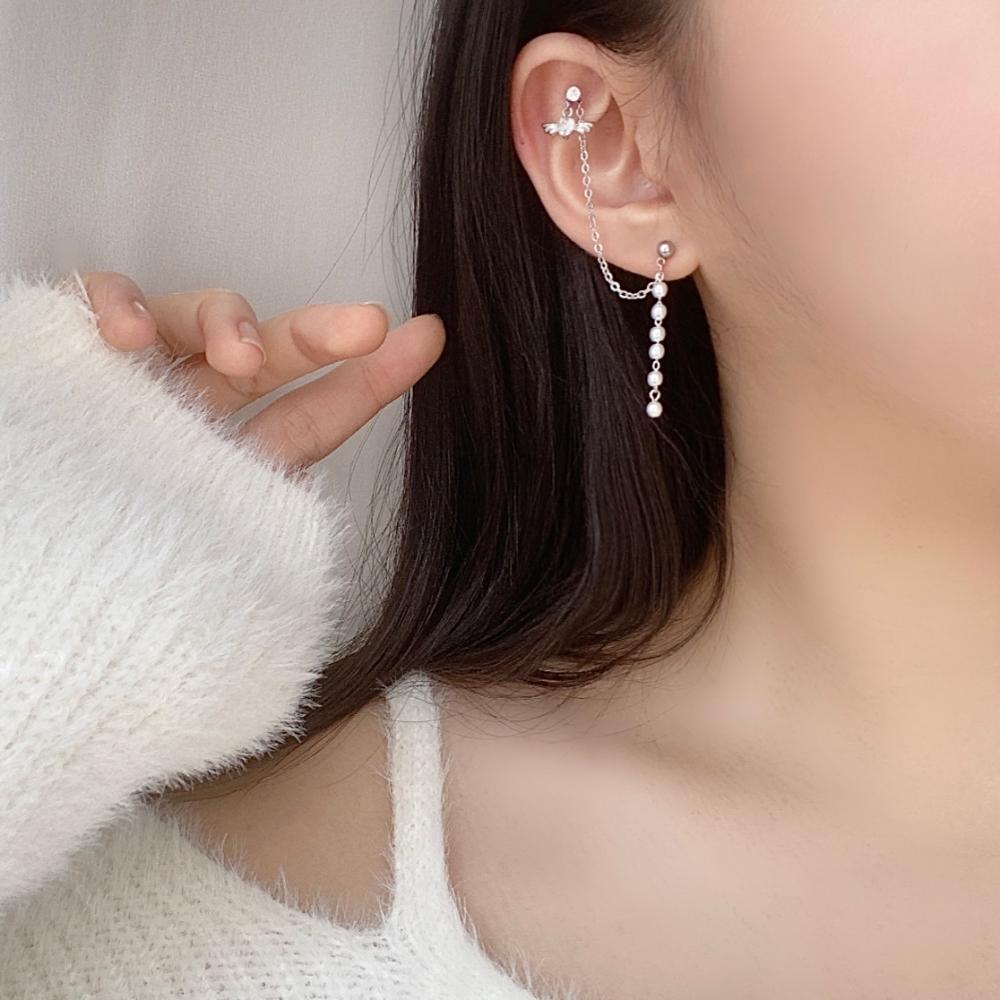 Pearl Drop Angel Two pin ピアッシング Piercing bling moon