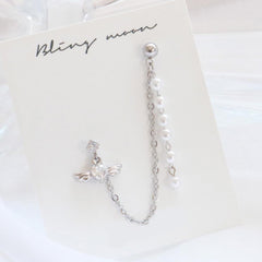 Pearl Drop Angel Two pin ピアッシング Piercing bling moon