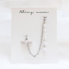 Pearl Drop Angel Two pin ピアッシング Piercing bling moon