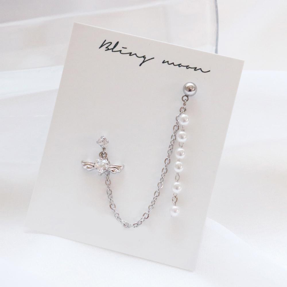 Pearl Drop Angel Two pin ピアッシング Piercing bling moon