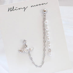 Pearl Drop Angel Two pin ピアッシング Piercing bling moon