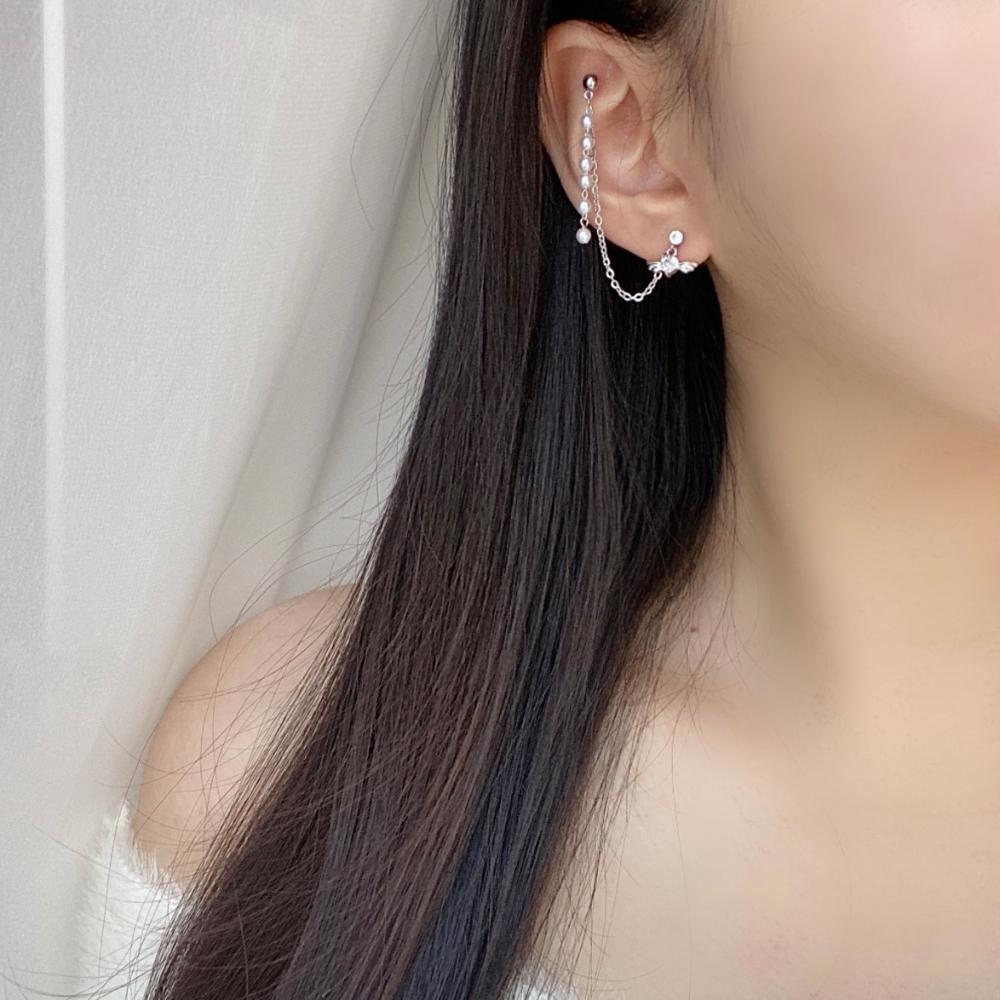 Pearl Drop Angel Two pin ピアッシング Piercing bling moon