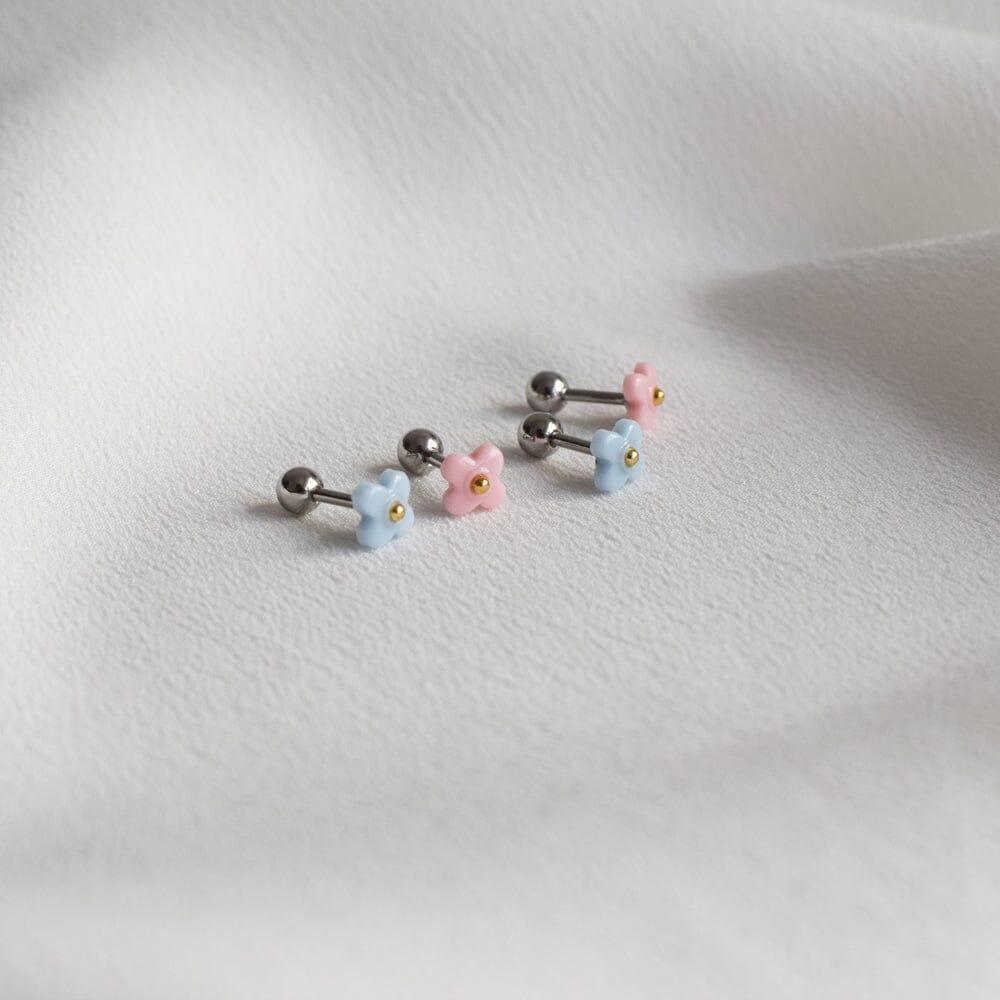 ピンク/スカイブルー 花 ピアッシング Piercing 10000won