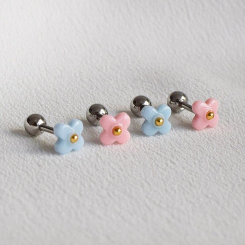 ピンク/スカイブルー 花 ピアッシング Piercing 10000won