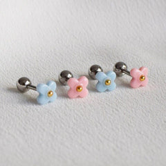 ピンク/スカイブルー 花 ピアッシング Piercing 10000won